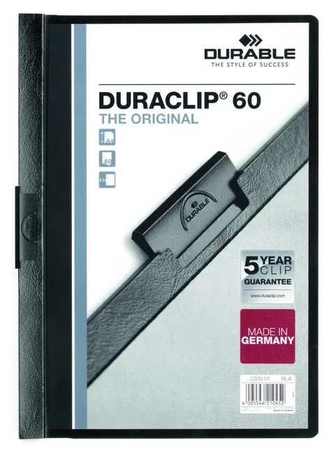 Durable Skoroszyt Zaciskowy A4 Duraclip Original 60 Czarny 220901