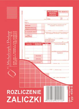 Druk "Rozliczenie Zaliczki" A6 2006 TYPOGRAF
