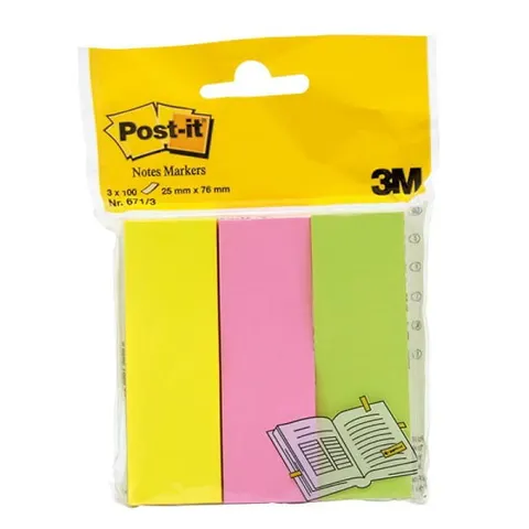 Zakładki indeksujące POST-IT 26x76 kpl 3szt /3M-UU009543354/