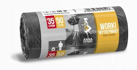 Worki na śmieci WYTRZYMAŁE 35L 50szt czarne HDLD WNS-0516V2 ANNA ZARADNA