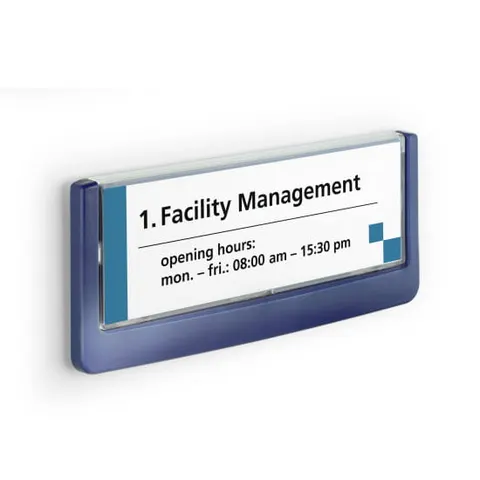Tabliczka informacyjna DURABLE CLICK SIGN 149x52,5mm granatowa /486007/