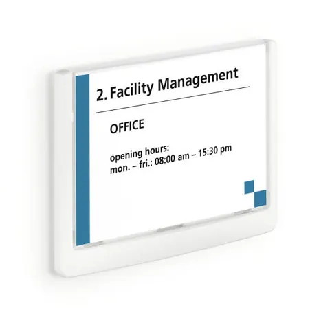 Tabliczka informacyjna DURABLE CLICK SIGN 149x105,5mm biała /486102/