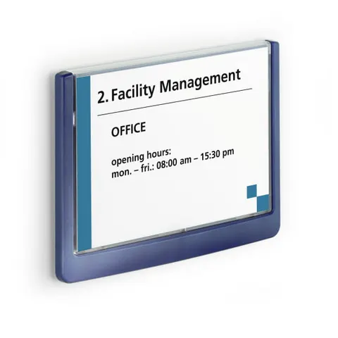 Tabliczka informacyjna DURABLE CLICK SIGN 149x105,5mm granatowa /486107/