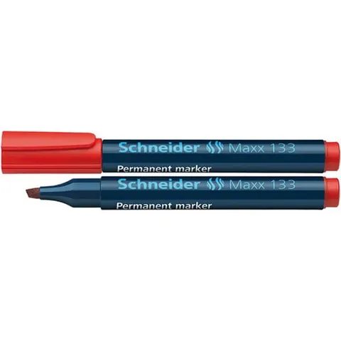 Marker permanentny SCHNEIDER Maxx 133, ścięty, 1-4 mm, czerwony /SR113302/