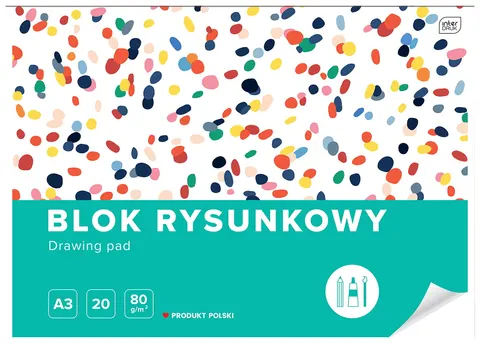 Blok rysunkowy biały A3 20 kartek 80g INTERDRUK