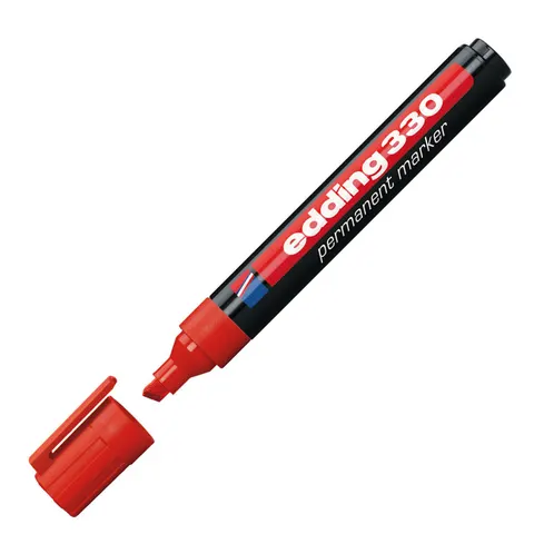 Marker permanentny ścięty E-330/002 czerwony EDDING