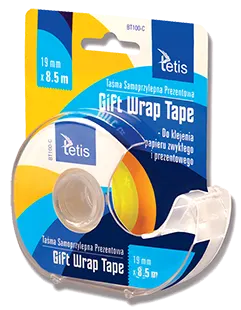 Taśma Tetis GIFT WRAP z podajnikiem 19 mm x 8,5 m