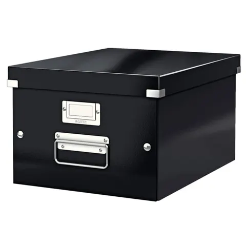 Pudełko do przechowywania Click & Store A4 Leitz WOW czarne 60440095