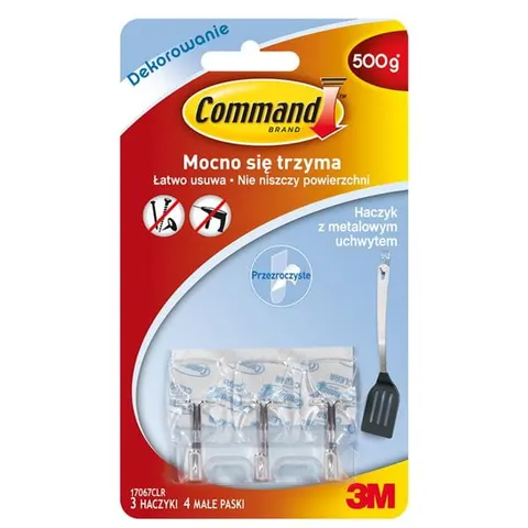 Haczyki COMMAND Przeźroczyste z Metalowym Uchwytem 3szt /3M-UU007826975/