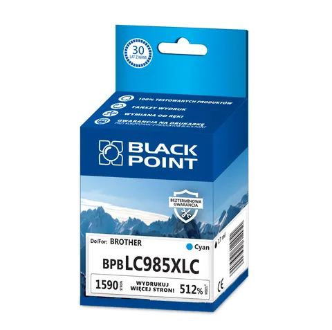 Tusz zamienny do BROTHER LC985C marki Black Point, cyan