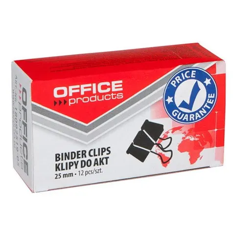 Klip biurowy 25mm OFFICE PRODUCTS czarny 12szt. /18092519-05/