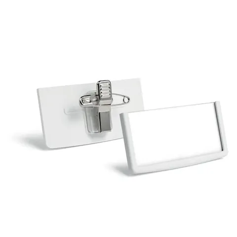 Identyfikator FRAME z kombi-klipem 30x60mm biały /850102/