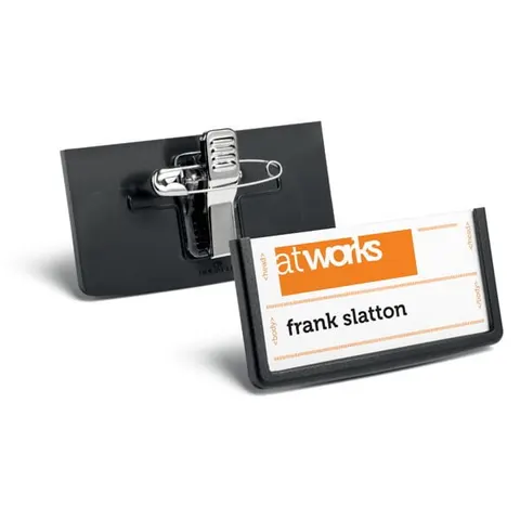 Identyfikator FRAME z kombi-klipem 30x60mm czarny 25 sztuk 8501 01