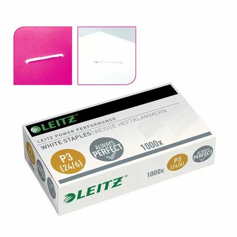 Zszywki Leitz P3 24/6 białe 1000 szt.