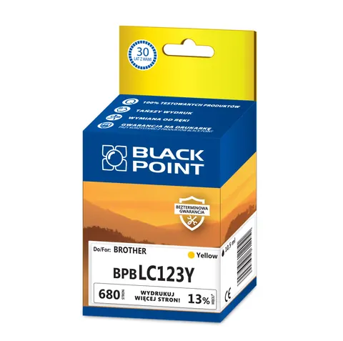 Tusz BROTHER LC123Y yellow BLACK POINT /BPBLC123Y/
