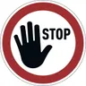 Naklejka podłogowa do znakowania "STOP" DURABLE śr. 430mm x 0,2mm odklejalna biała czerwono-czarny nadruk /104203/