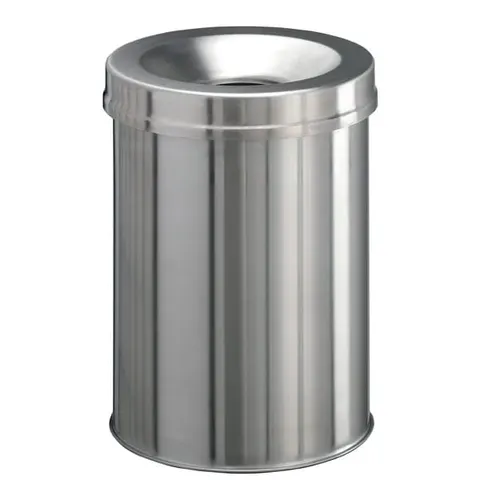 Kosz na śmieci okrągły 15l SAFE metal szczotkowany 337623