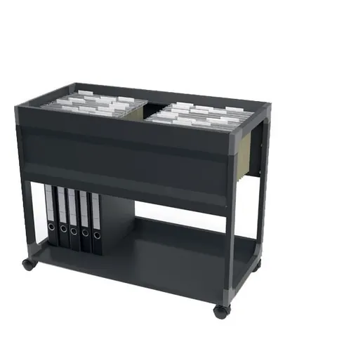 Wózek na teczki zawieszkowe SYSTEM FILE TROLLEY MULTI na 100 teczek czarny /378501/