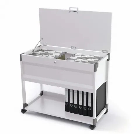 Wózek na teczki zawieszkowe SYSTEM FILE TROLLEY MULTI TOP na 100 teczek szary /378710/