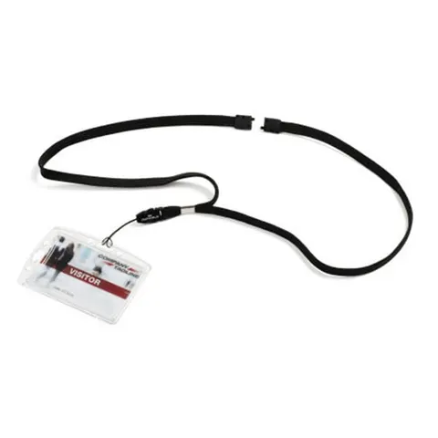 Smycz do identyfikatorów DURABLE czarna 10mm z pętelką 10szt. /831301/