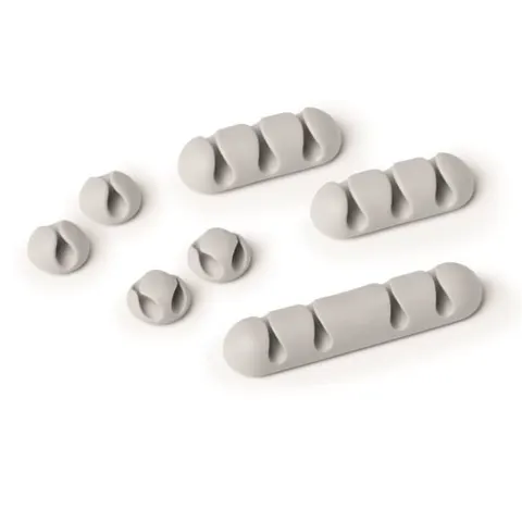 Klipsy samoprzylepne na kable DURABLE CAVOLINE CLIP MIX, szary, 7 szt. /504110/
