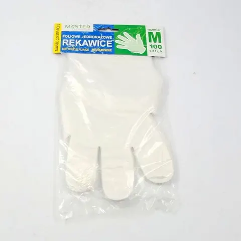 Rękawice foliowe z zawieszką M 100szt.