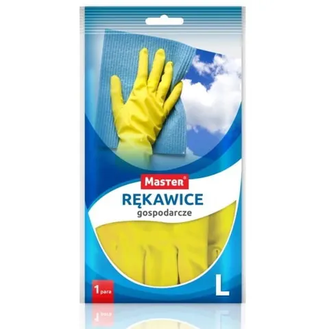 Rękawice gospodarcze MASTER gumowe rozmiar L żółte 1 para /S-438/