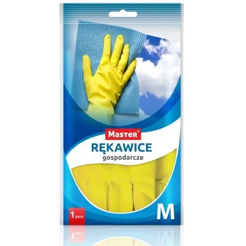 Rękawice gospodarcze gumowe rozmiar M MASTER żółte 1 para /S-437/