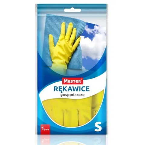 Rękawice gospodarcze gumowe rozmiar S MASTER żółte 1 para /S-436/