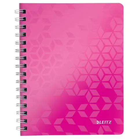 Kołonotatnik LEITZ WOW A5 80 kartek PP kratka różowy 46410023
