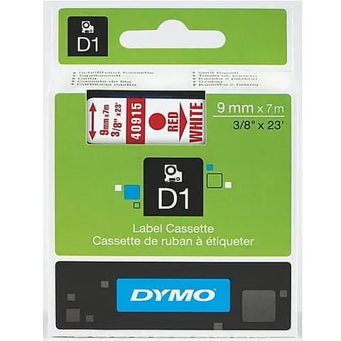 Taśma DYMO 9 mm/7m czerwono-biała /S0720700/