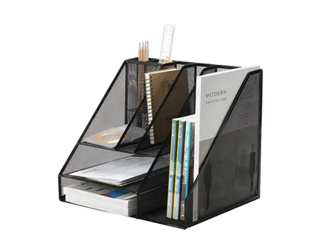 Organizer z przybornikiem Q-CONNECT Office Set metalowy A4 czarny /KF18473/
