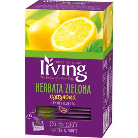 Herbata zielona kopertowana IRVING cytrynowa 20 kopertek /970557/