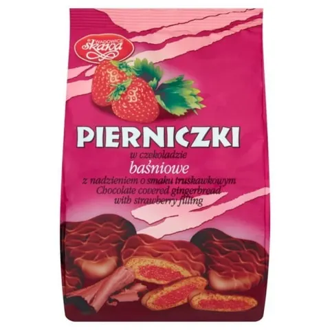 Pierniki w czekoladzie baśniowe truskawkowe SKAWA 150g