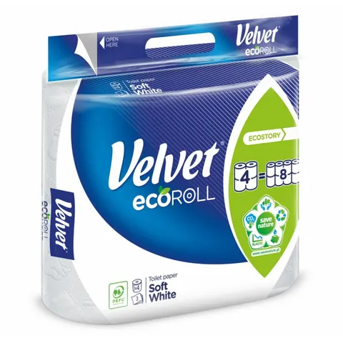Papier toaletowy biały 8 rolek 2 warstwy Velvet Professional 4100119