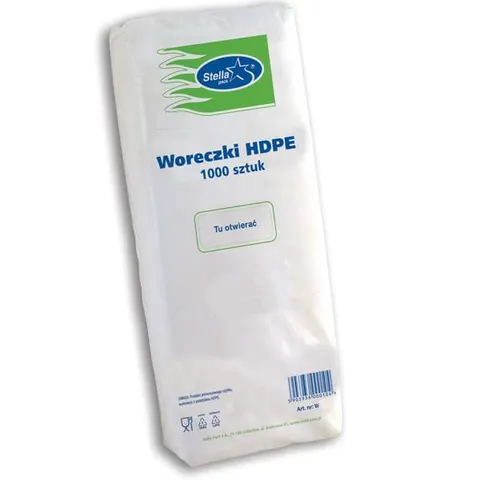 Torebki HDPE STELLA 14x4x35cm 6,1µm 1000 szt.