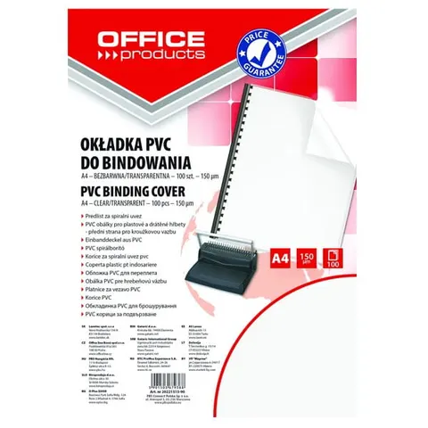 Okładka do bindowania A4 150mikr. OFFICE PRODUCTS 100szt. /20221515-90/