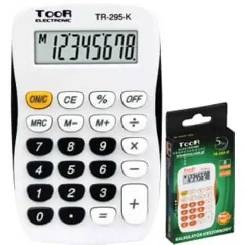 Kalkulator kieszonkowy 8-pozycyjny TOOR TR-295-K biało-czarny /120-1769/