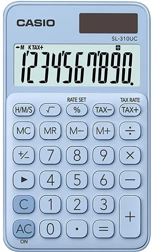 Kalkulator kieszonkowy CASIO kol. jasnoniebieski SL-310UC-LB
