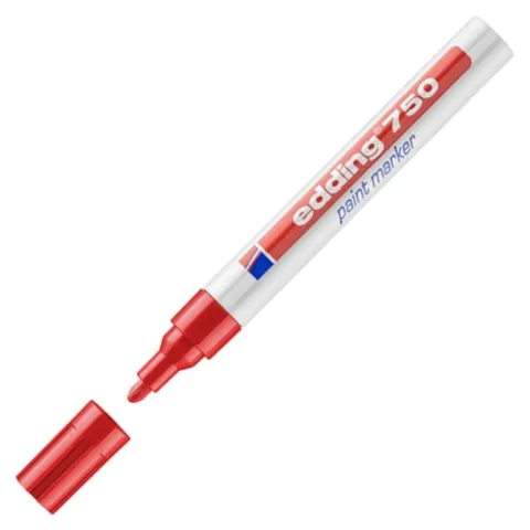 Marker Olejowy Edding 750 Okrągły 2-4mm Czerwony
