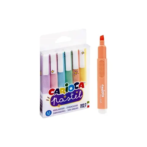 Zakreślacz 1,0-5,0mm CARIOCA 6 KOLORÓW PASTELOWYCH