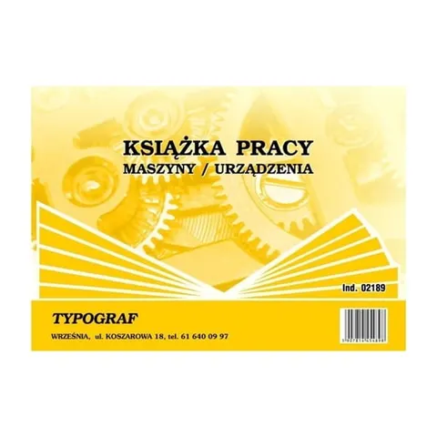 Książka pracy Maszyn/Urządzeń A4 02189 TYPOGRAF