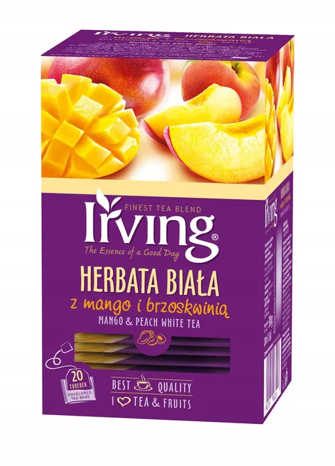 HERBATA BIAŁA KOPERTOWANA IRVING MANGO Z BRZOSKWINIĄ 20szt.