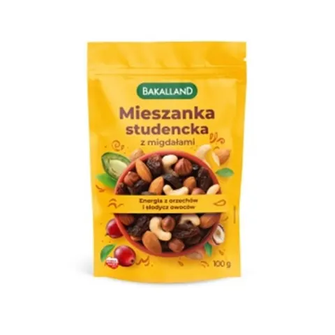 Bakalie mieszanka studencka z migdałami 100g BAKALLAND /SP-020183/
