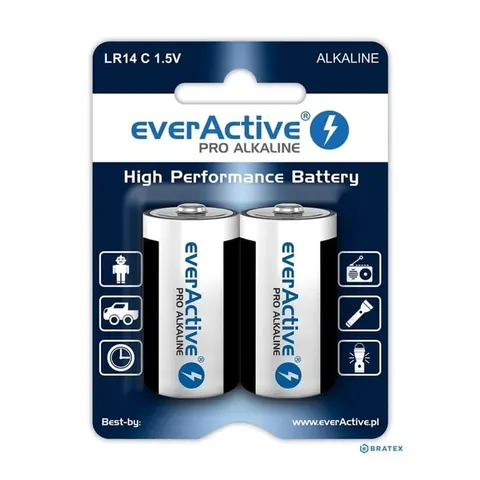 Bateria alkaliczna EVERACTIVE Pro Alkaline C/LR14 blister (2szt)