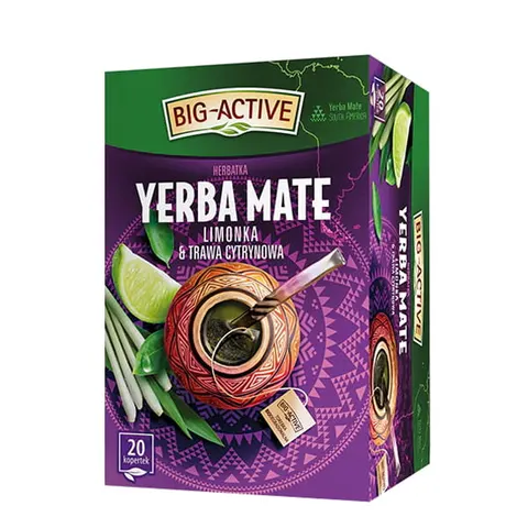Herbata ekspresowa YERBA MATE BIG-ACTIVE limonka i trawa cytrynowa 20szt.