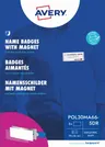 Badgepoint Polar30 Zestaw: Identyfikator na magnes Avery POL30MA66-5DR / 70 x 30 mm, 5 szt - kolor stalowy + 18 wkłady do zadruku 65 x 30 mm - biały