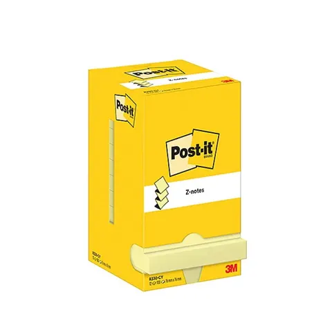 Notes samoprzylepny Z-NOTES/harmonijkowy/ZZ/ZIG-ZAG 76x76mm 12x100 kartek R330 żółty 3M POST-IT /3M-7100290167/
