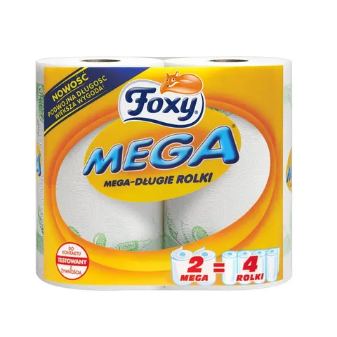 Ręcznik papierowy kuchenny celuloza 2-warstwowy FOXY mega długi 2szt.