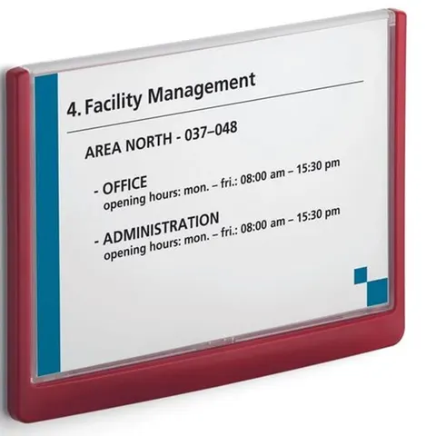 Tabliczka informacyjna CLICK SIGN A5 czerwona DURABLE /4866 03/